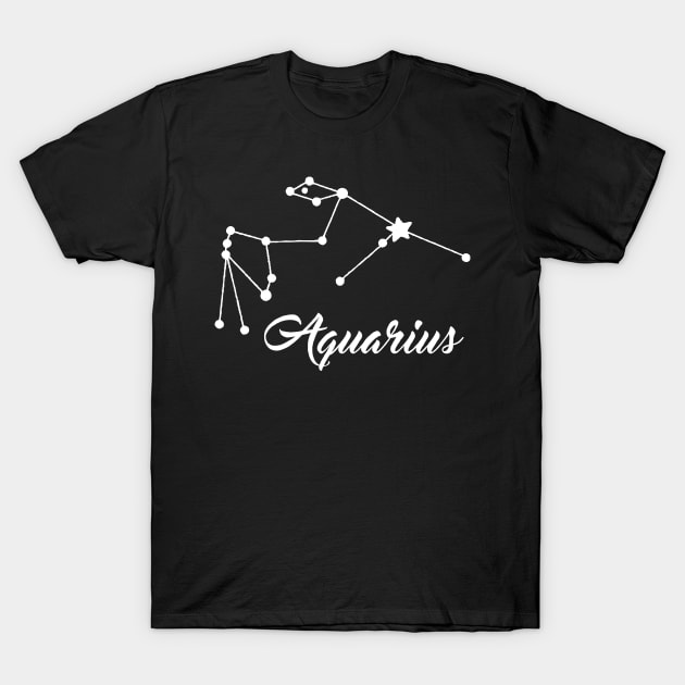 Aquarius - White print T-Shirt by smgonline